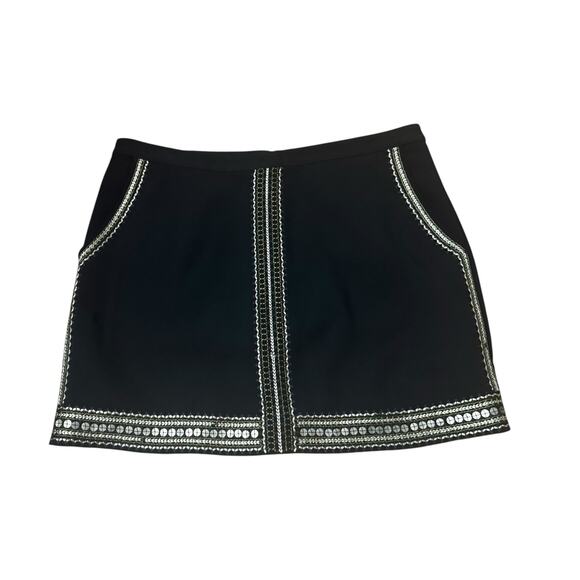 Madewell Dresses & Skirts - Madewell Black Sequin Embroidered Mini Skirt Sexy Feminine Metallic Blingy 4